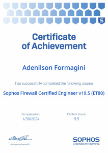Sophos Firewall Certified Engineer V19.5 - Adenilson
