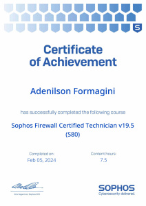 Sophos Firewall Certified Technician V19.5 - Adenilson