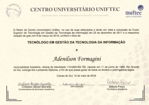 Gradução em Gestão de TI - Adenilson