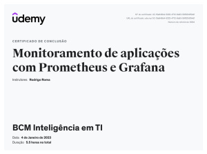 Monitoramento de aplicações com Prometheus e Grafana